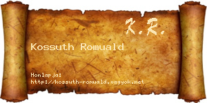 Kossuth Romuald névjegykártya